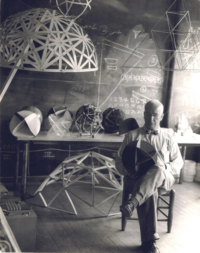 buckminster fuller in his studio